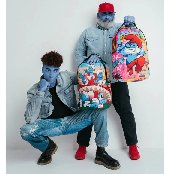 Sprayground x The Smurfs Papa Smurf On The Run Backpack - Picture 2 of 16